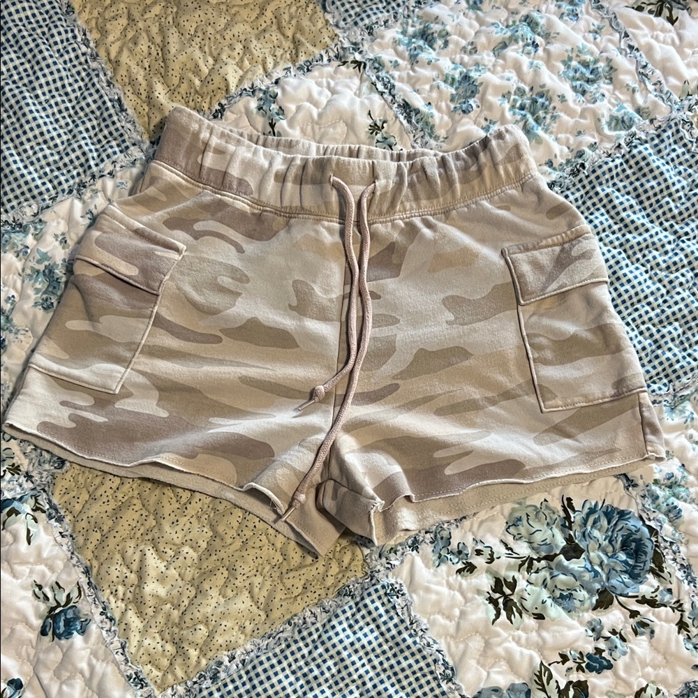 Ultra Flirt Beige Camouflage Athletic Shorts